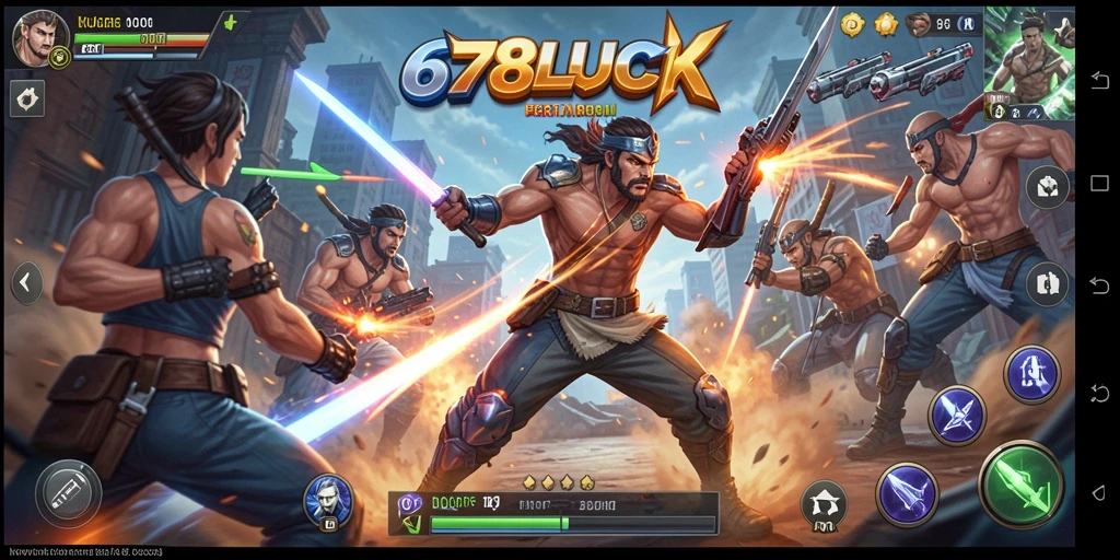 Screenshot menampilkan aksi pertarungan intens dalam 678LUCK.