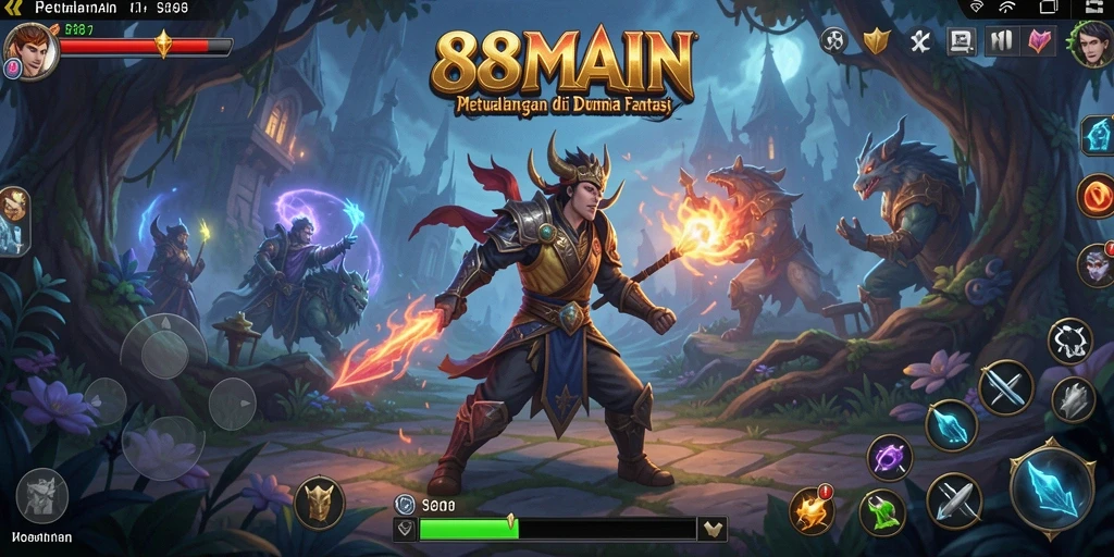 Tampilan gameplay petualangan yang menakjubkan dalam 88MAIN.