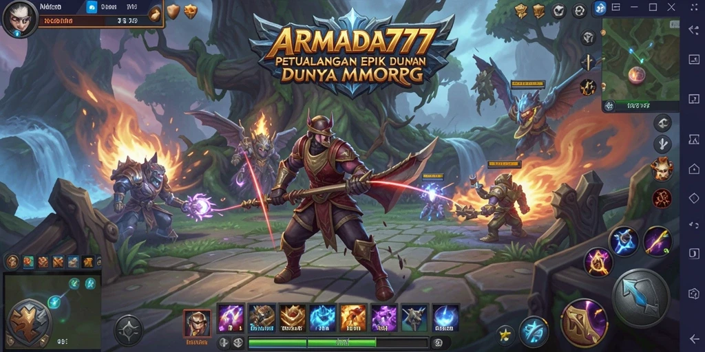 Tangkapan layar gameplay ARMADA777 yang memperlihatkan aksi seru dalam pertempuran.