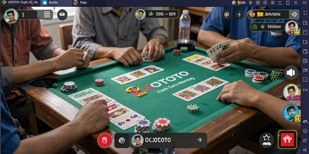 Tampilan gameplay seru dari EXOTOTO saat bermain Gaple.