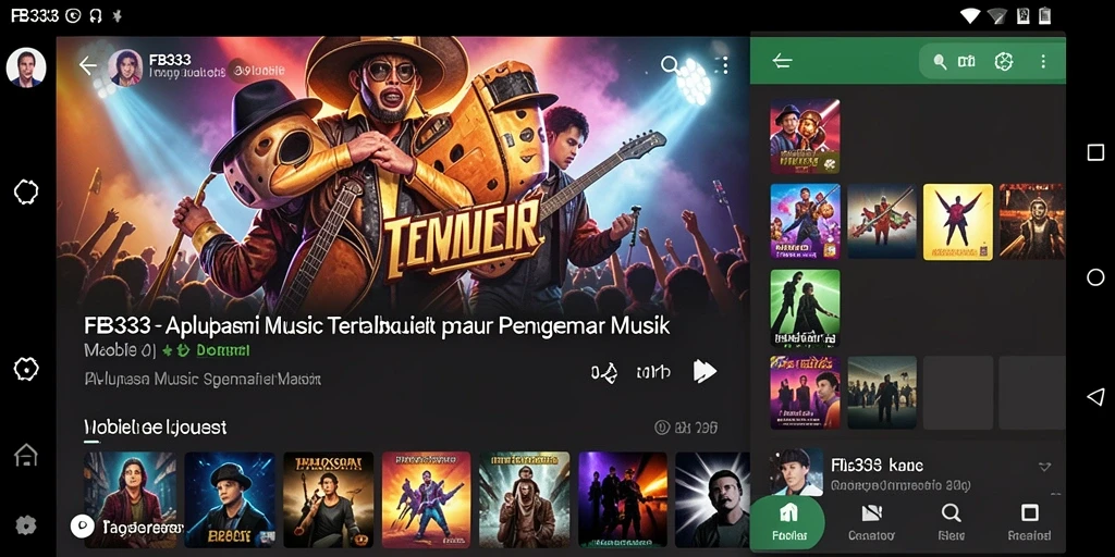 Screenshot FB333 menunjukkan pengguna menikmati permainan musik yang interaktif dan mendebarkan.