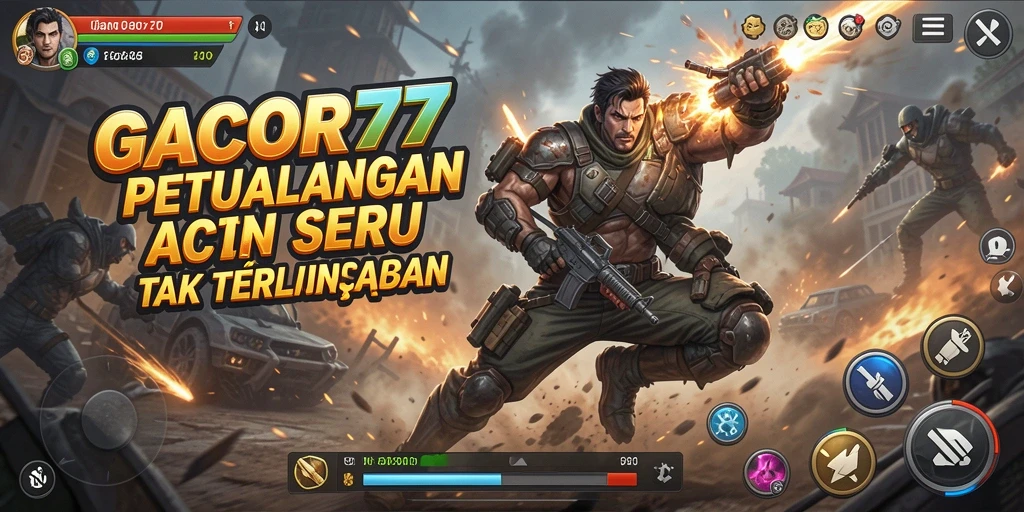 Tampilan aksi seru dalam gameplay GACOR77 yang penuh ketegangan.