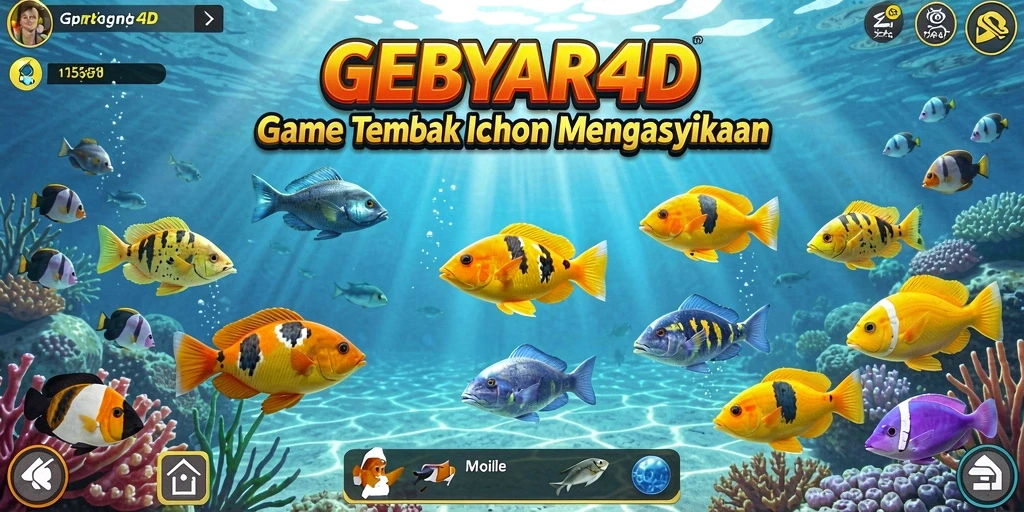 Gameplay seru Tembak Ikan di GEBYAR4D yang menantang.