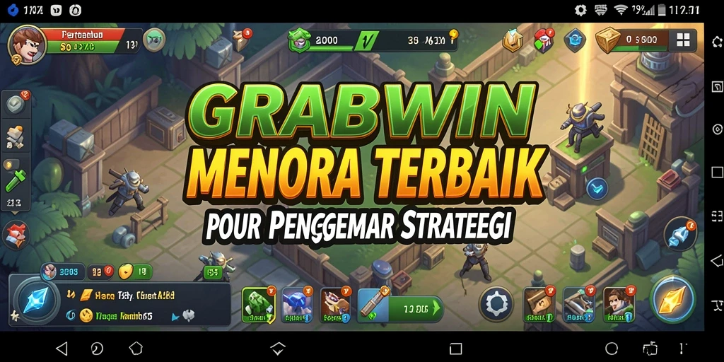 Gameplay seru <strong>GRABWIN</strong> menampilkan pertahanan menara yang menegangkan.
