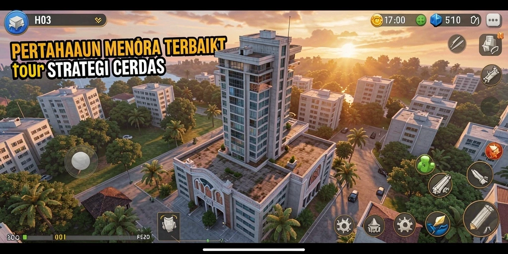 Tampilan gameplay H03 yang penuh strategi dalam pertahanan menara.