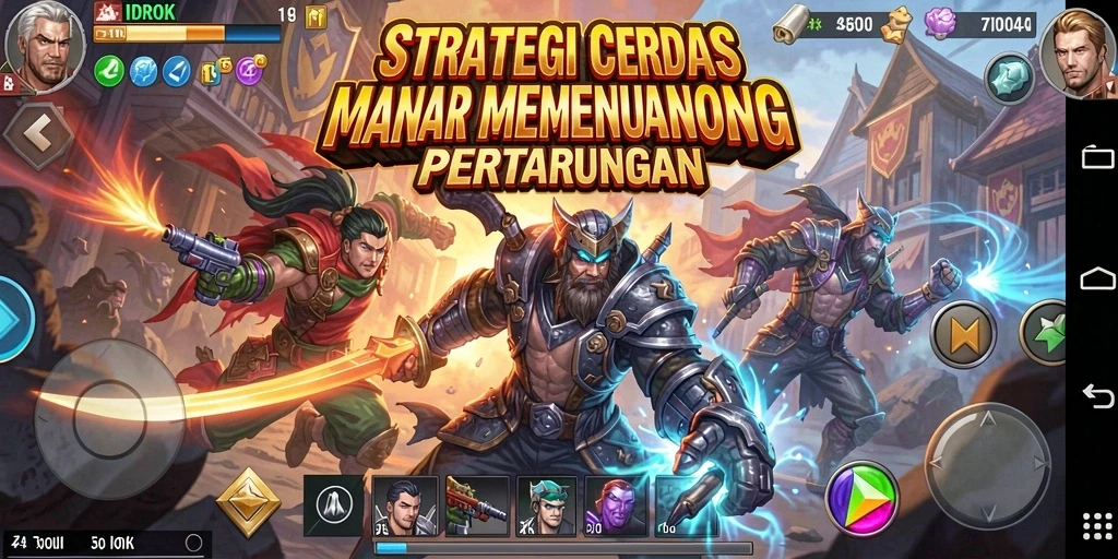 Screenshot gameplay <strong>IDROK</strong> yang menunjukkan pertempuran strategi yang mendebarkan.
