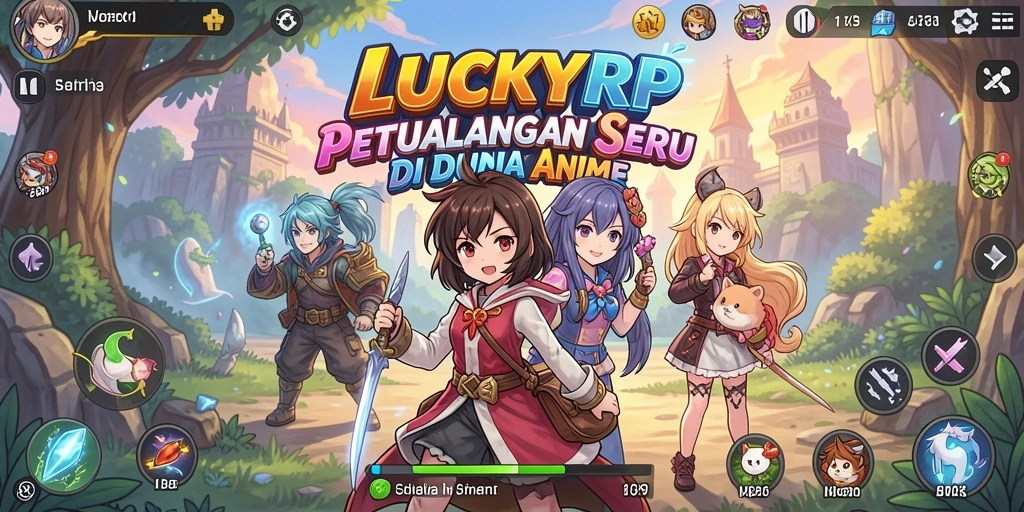 Tampilan gameplay <strong>LUCKYRP</strong> yang memikat dengan karakter anime yang unik.