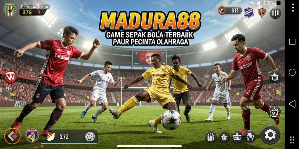 Tangkapan layar yang menunjukkan aksi seru dalam permainan sepak bola.