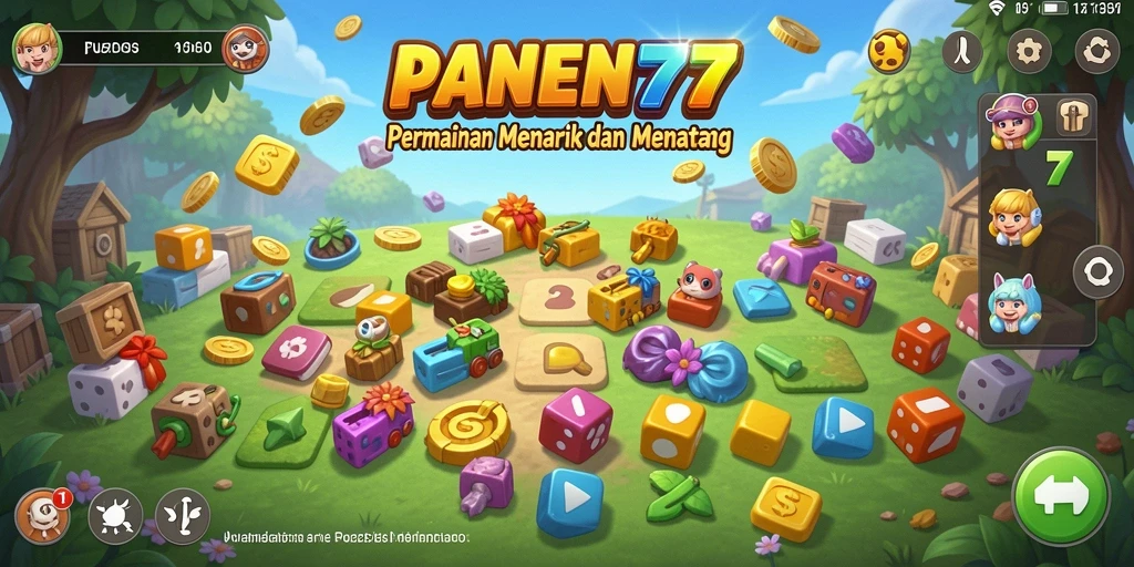 Tampilan gameplay seru dalam PANEN77 yang penuh warna dan tantangan.