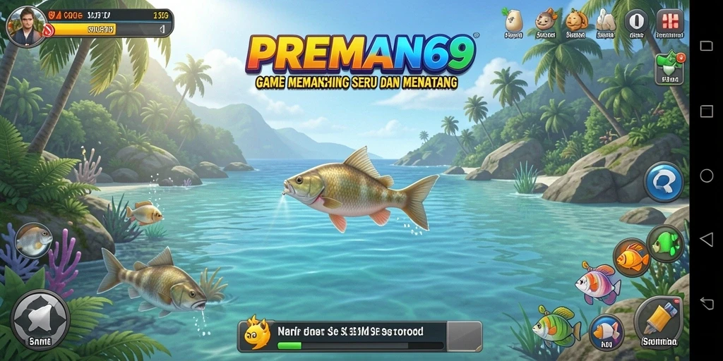 Tampilan seru dari gameplay memancing di PREMAN69 yang mengasyikkan.