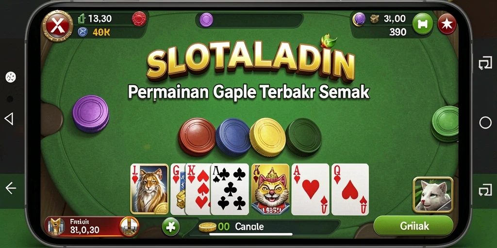 Tampilan gameplay seru dari SLOTALADIN dalam permainan Gaple.