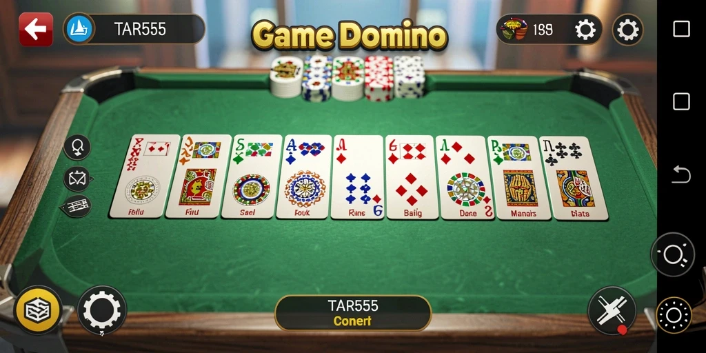 Tampilan gameplay menarik dari TAR555 saat bermain Domino.