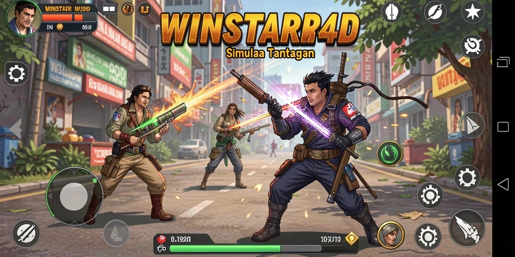 Tangkapan layar WINSTAR4D menunjukkan gameplay interaktif yang menarik.